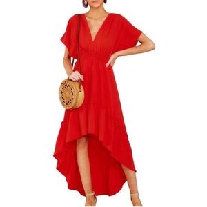 Red high low dress - Flying Tomato